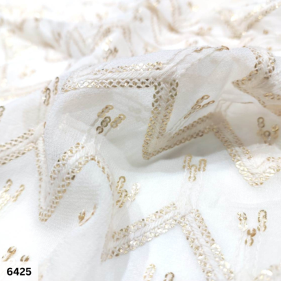 White Embroidered Sherwani fabric