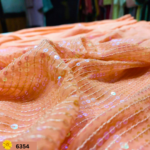 Peach Color Sequins fabric for Premium Dress Creation - Image 5