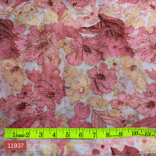 Poly organza Floral Embroidery printed fabric