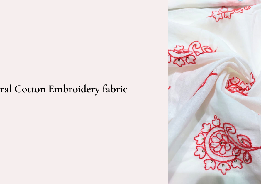 Floral Cotton Embroidery fabric