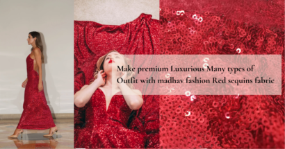 Make premium Luxurious Many types of Outfit with madhav fashion Red sequins fabric