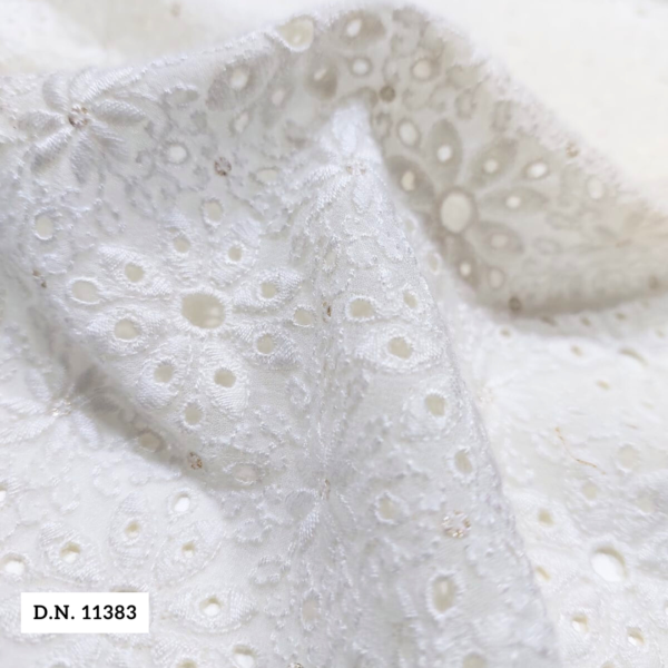 Schiffli embroidered fabric in Georgette