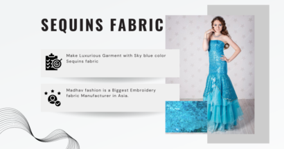 Luxurious Sky Blue Color Sequins fabric