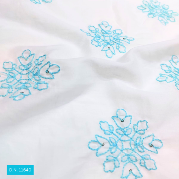 White Cotton Embroidery fabric