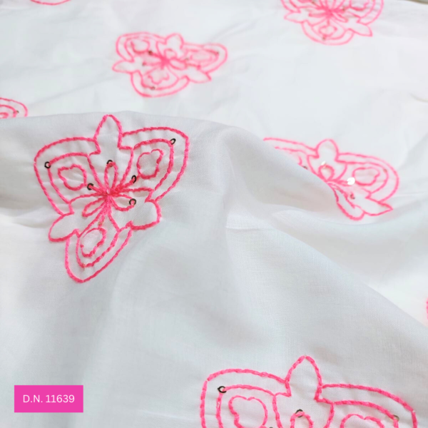 floral embroidered cotton fabric