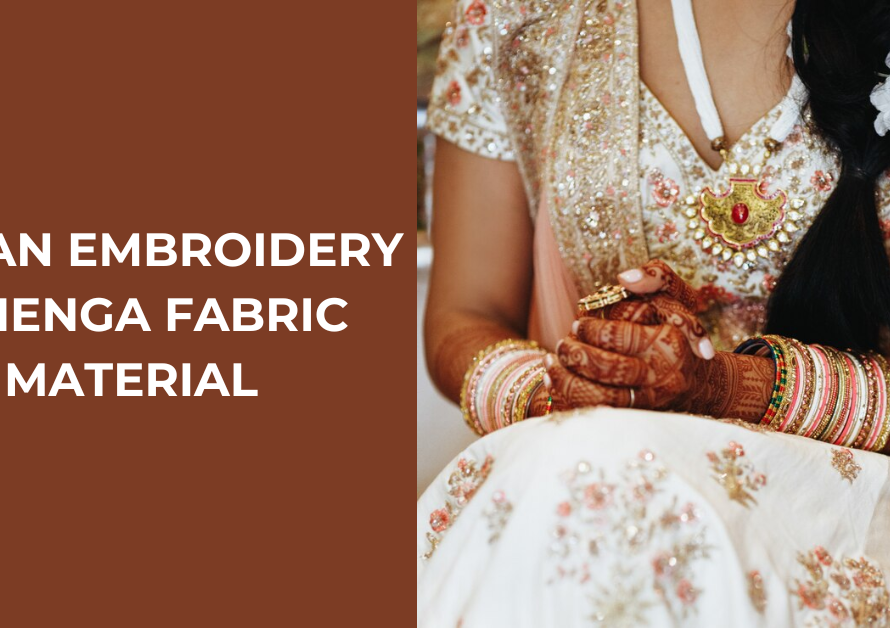 Chikan embroidery lehenga fabric Material