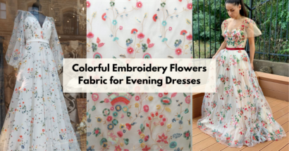 Colorful Embroidery Flowers Fabric for Evening Dresses