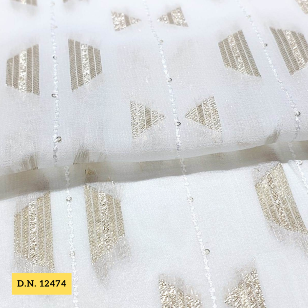 Get beautiful Jacquard Georgette Dyeable Fabric