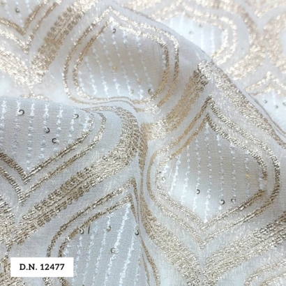 Shop Now Dyeable Allover Pattern Georgette Jacquard Fabric