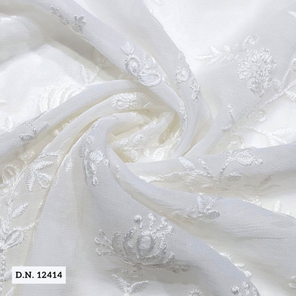 pure georgette chikankari fabric