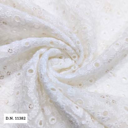White Schiffli embroidered fabric for Sherwani's