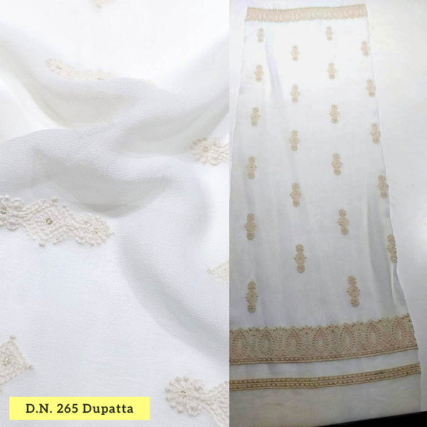 Butti with Border Embroidered Dupatta fabric