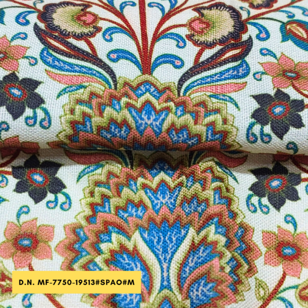 Buy Multicoloured Flora Poly Linen Fabric