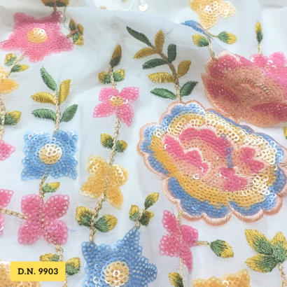 Floral Daman Sequins fabric