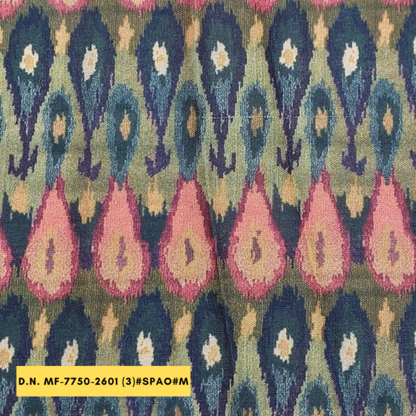 Multicolour Ikat And Abstract Pattern Digital Printed Fabrics