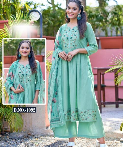 Teal Green Readymade Pure Cotton Kurti