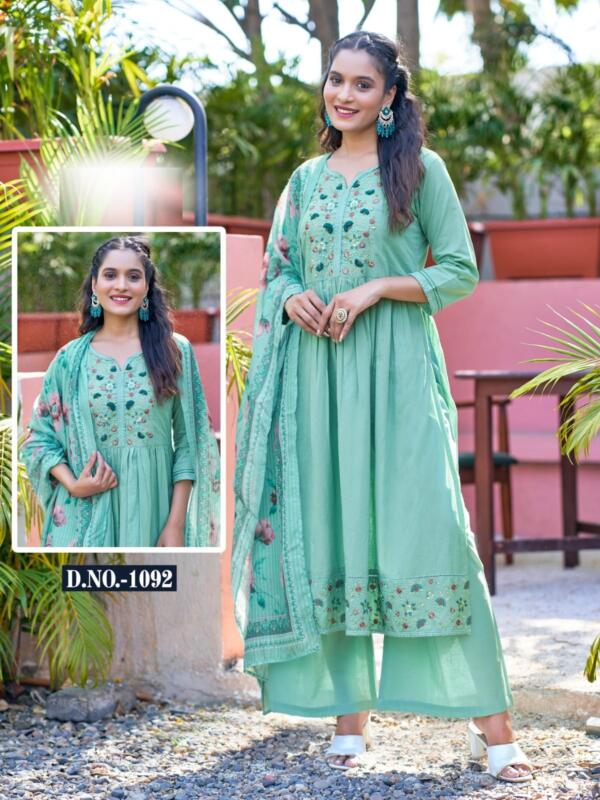 Teal Green Readymade Pure Cotton Kurti