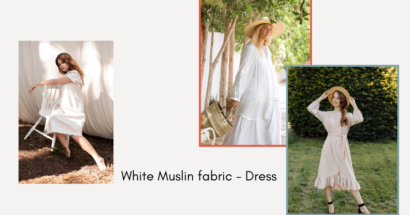 White Muslin fabric - Dress