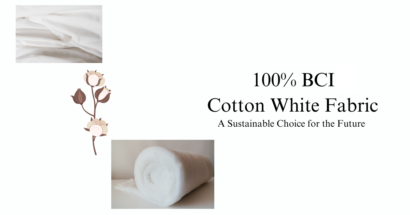 100% BCI Cotton White Fabric