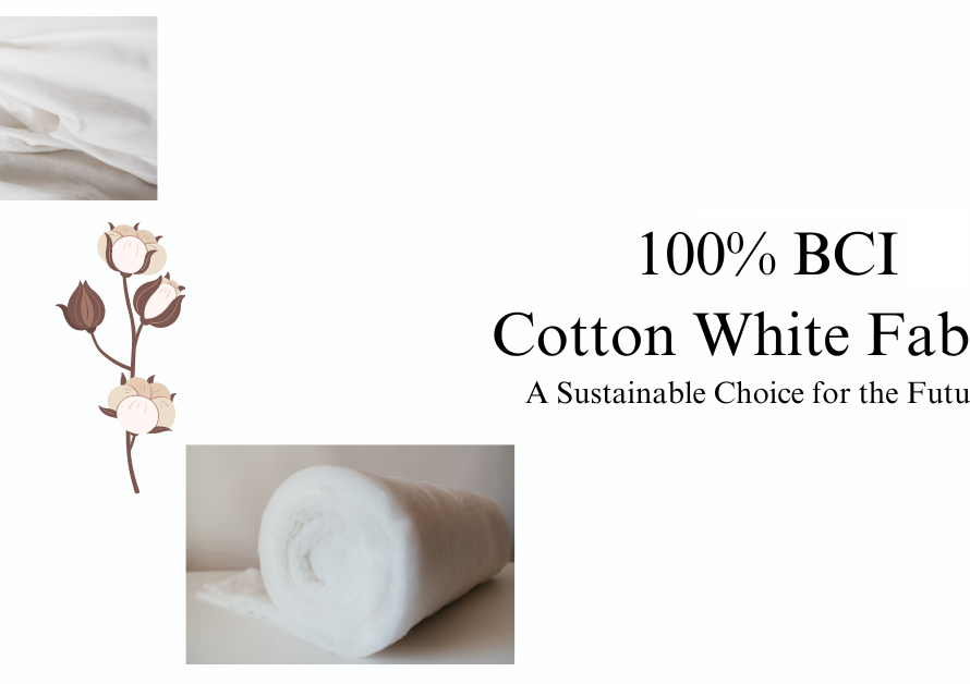 100% BCI Cotton White Fabric