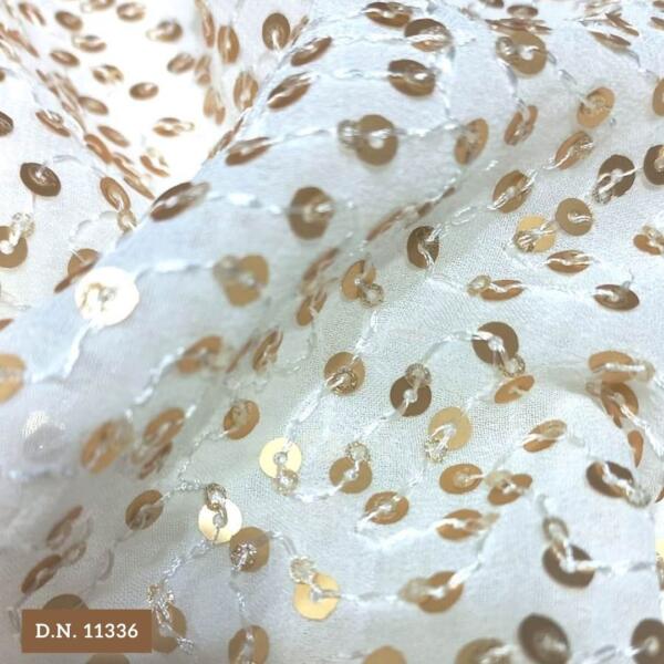 Allover Sequins Embroidery Fabric in Daman Pattern for Your Next Elegant Outfit