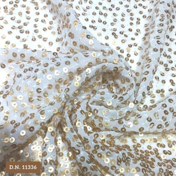 Allover Sequins Embroidery Fabric in Daman Style