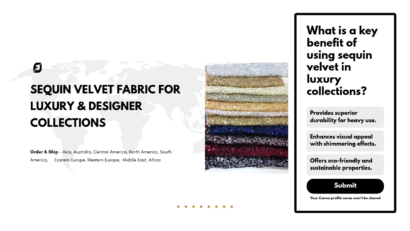 Sequin Velvet Fabric For Luxury & Designer Collections