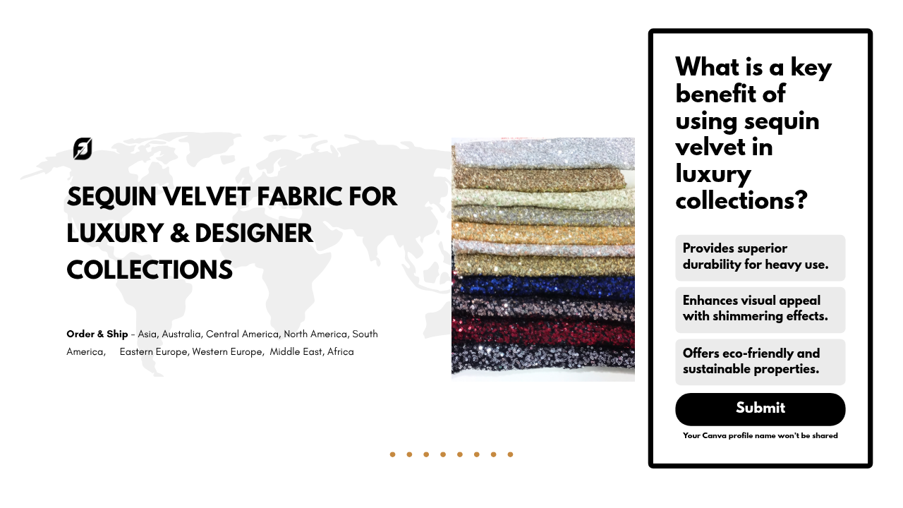 Sequin Velvet Fabric For Luxury & Designer Collections