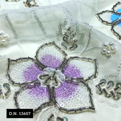 Buy Charming Flower Beaded Lace Fabric