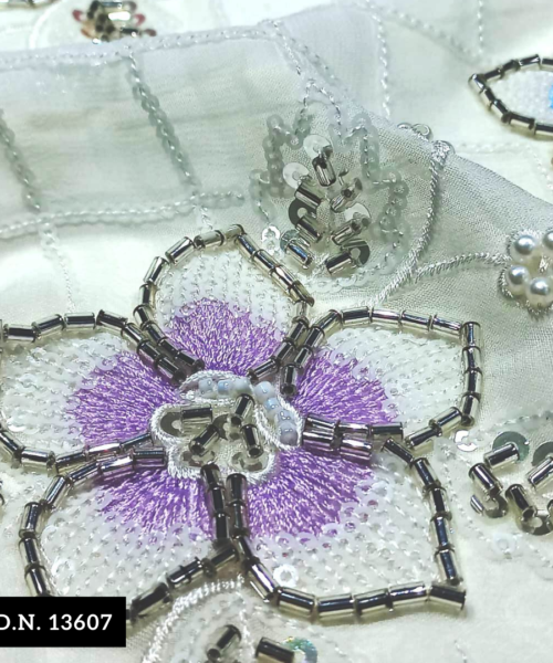 Buy Charming Flower Beaded Lace Fabric