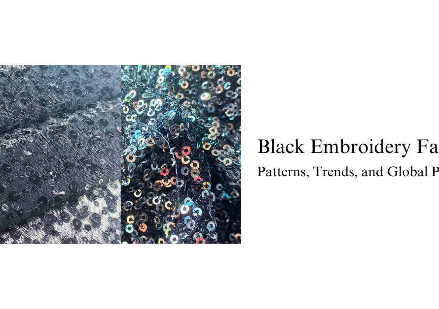 Explore Black Embroidery Fabric: Patterns, Designs, and Trends | Madhav Fashion