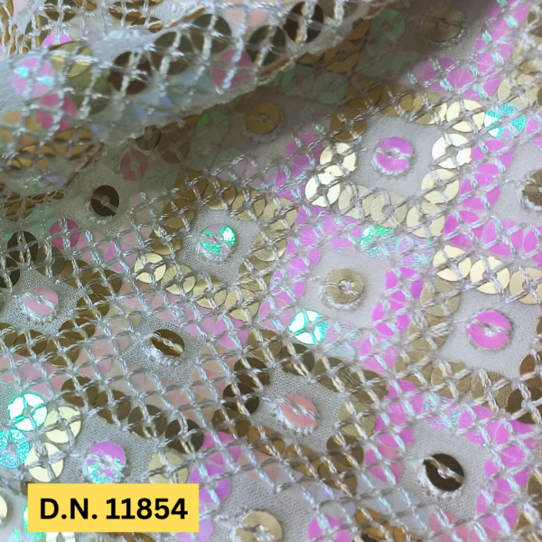 Buy Georgette Square Design Sequins Fabric – Perfect for All Outfits