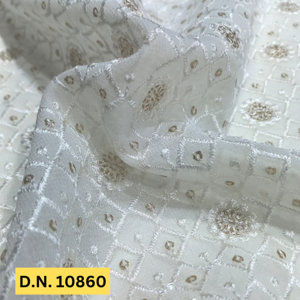 Buy Jaal Pattern Schiffli Embroidery Fabric – Ideal for Ethnic Garments