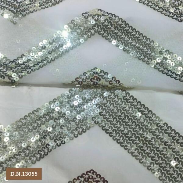 Beautiful Daman Border on Sequin Fabric for Bridal Wear