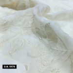Buy Dyeable Georgette Chikankari Jaal Embroidery Fabric - Madhav Fashion - Image 2