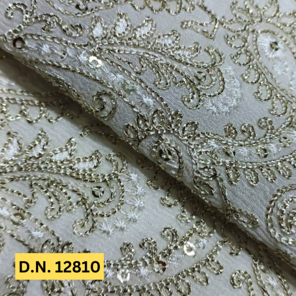 Embroidered Fabric D.N. 12810 for Anarkalis and Suits