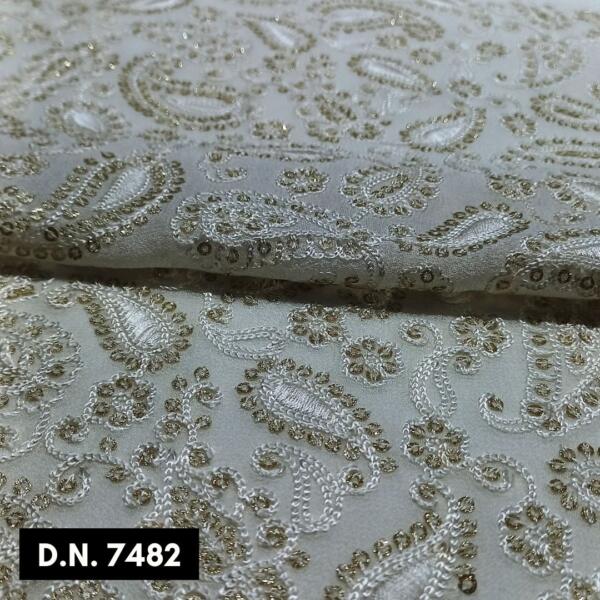 Explore Gaji Silk Embroidery Fabric Dyeable Options and Madhav Fashion