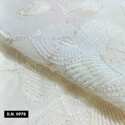 Georgette Chikankari Jaal Embroidery Fabric