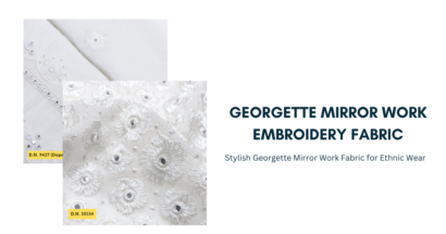 Georgette Mirror Work Embroidery Fabric