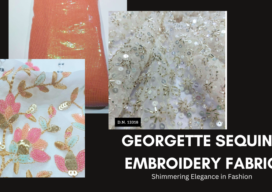 Georgette Sequins Embroidery Fabric