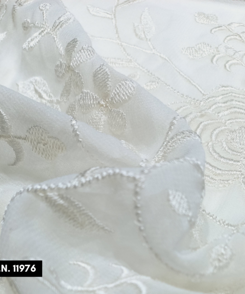 Buy Georgette Viscose Thread Floral Embroidery Fabric - Perfect for Custom Garments