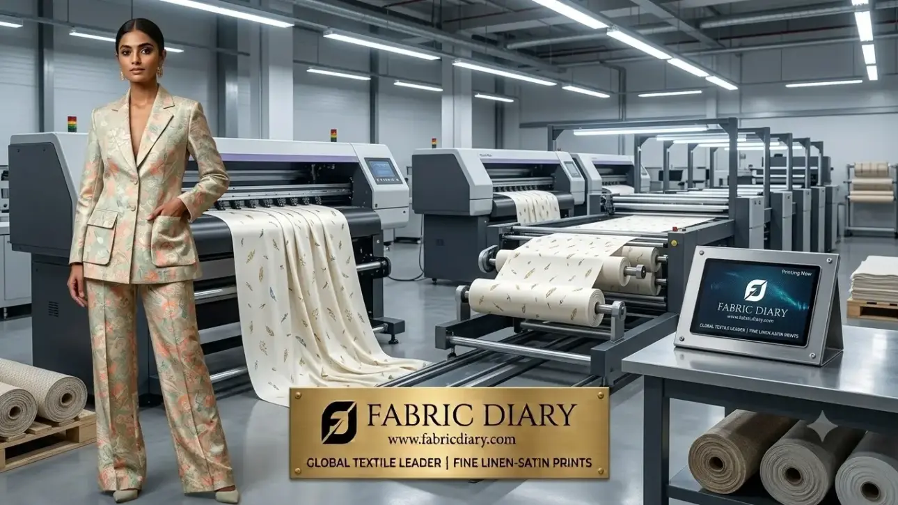 Linen Satin Fabric Printing