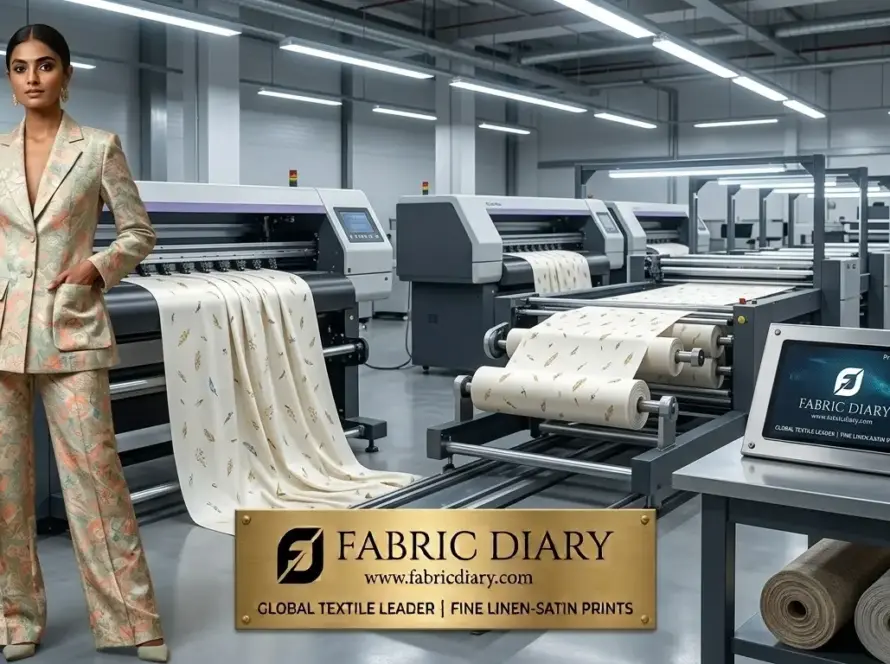 Linen Satin Fabric Printing