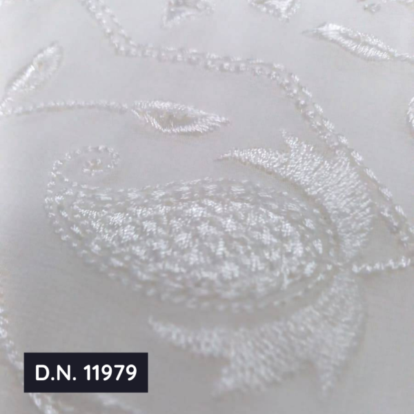 Luxurious White & Silver Sequence Floral Jaal Georgette Fabric for Party Wear