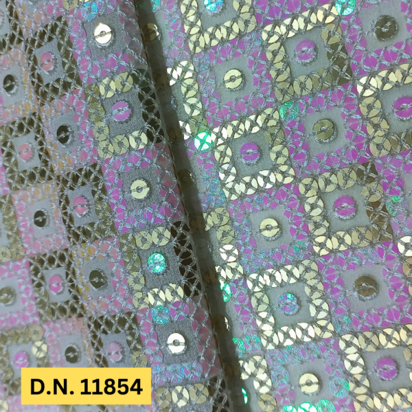 Madhav Fashion's Sequins Embroidery Fabric Ideal for Fashion Designers