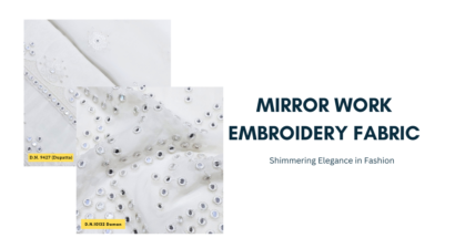 Mirror Work Embroidery Fabric