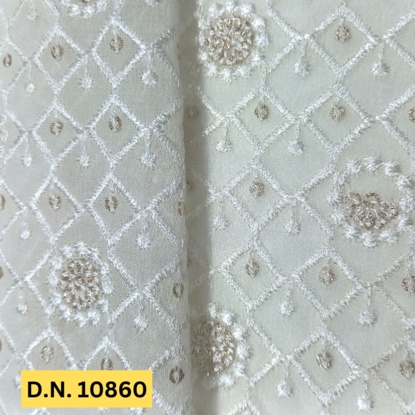 Premium Schiffli Embroidery Fabric with Jaal Design Madhav Fashion