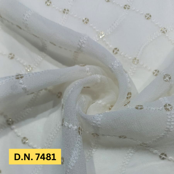 Schiffli Embroidery Fabric D.N. 7481 – Perfect for Kurtis & Dresses