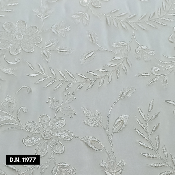 White Floral Embroidery on Georgette A Trend in Modern Fashion