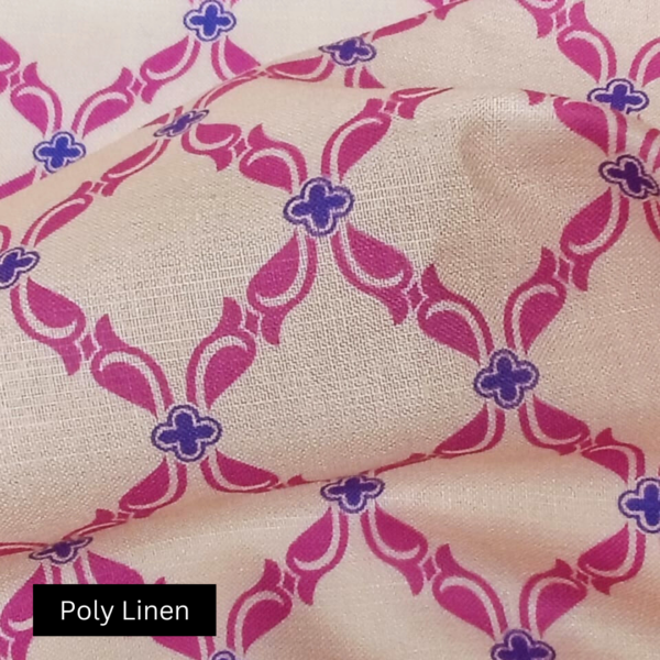 Buy Poly Linen Printed Fabric for Stylish Menswear